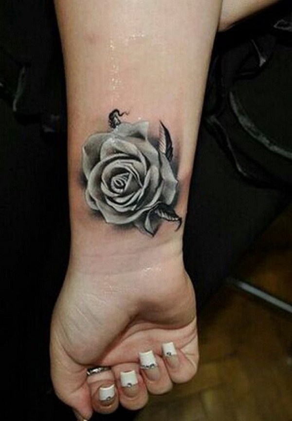 Grey Rose Tattoo